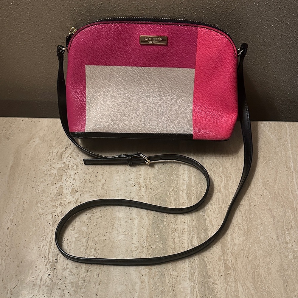 Kate Spade Vibrant Pink and Cream Crossbody Bag